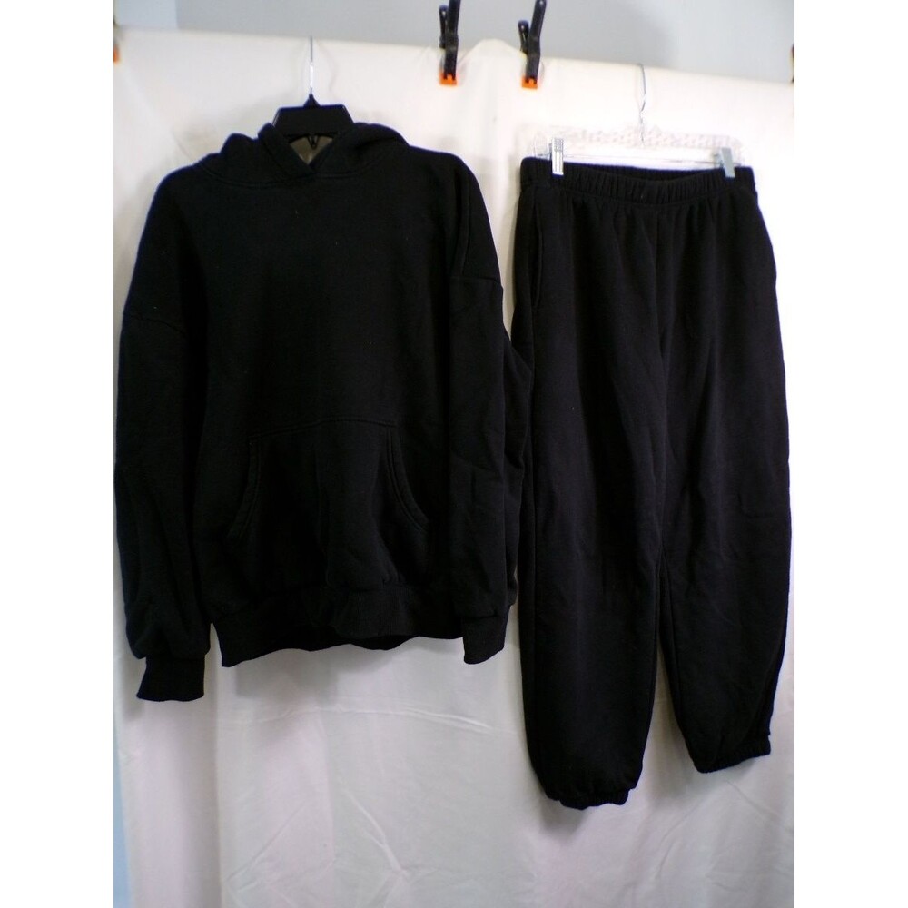 Men's L Black Hoodie Pullover 50% Cotton 50% Polyester SZ240807